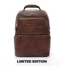 SPALDING & BROS. Zaino tiratura limitata THE YAK in pelle italiana col. cognac 